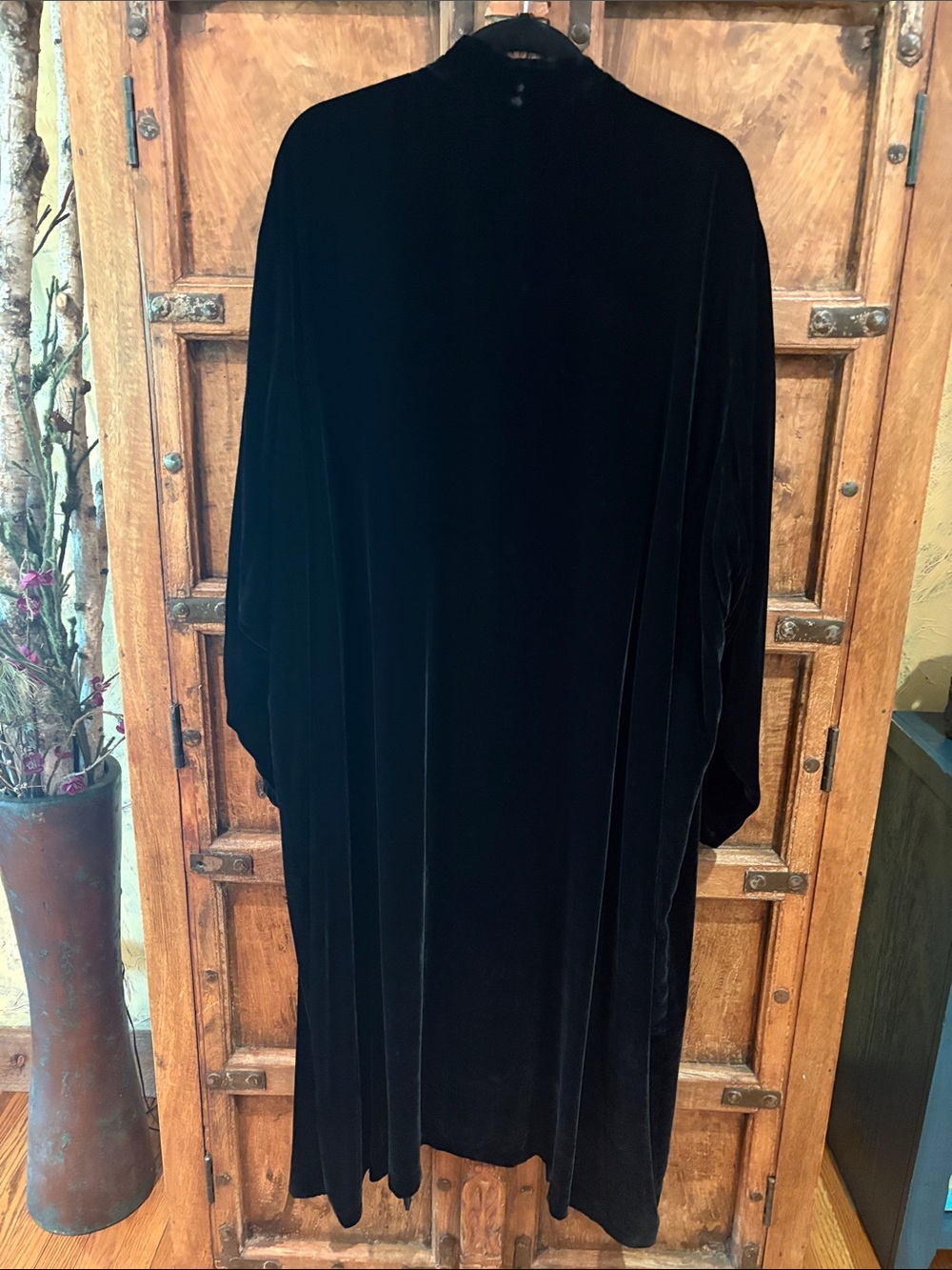 Eileen Fisher Woman Black Velvet Duster Cardigan NWT 2X Minimalist Luxe - Picture 6 of 7